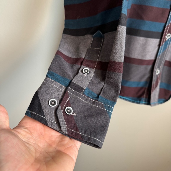 Burnside Mens Cotton Blend Long Sleeve Button Up Casual Dress Shirt Size Large - Picture 2 of 15